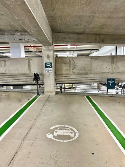 EV charger at FIVE Houston Center