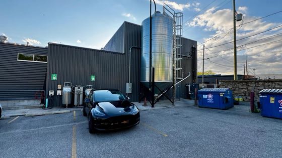EV charger at Ludington Bay Brewing Company