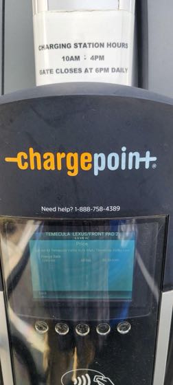 EV charger at TEMECULA LEXUS DELIVERY ABB