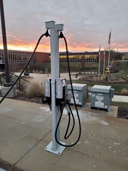EV charger at John Deere Dubuque Works
