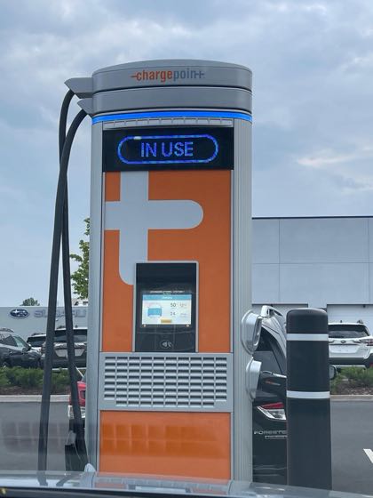 EV charger at Chargepoint Lexus of Orange County