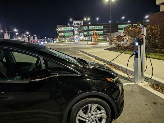 EV charger at Lansing Community College - Lot 12