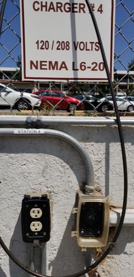 EV charger at Mt San Antonio College - Lot D
