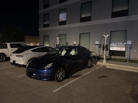 EV charger at Home2 Suites Hilton Round Rock Medical Center Lot