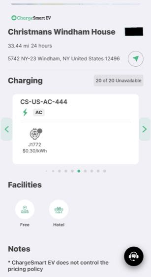 EV charger at Christman’s Windham House