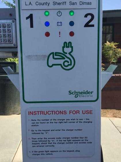 EV charger at LA County Sheriff- San Dimas Station