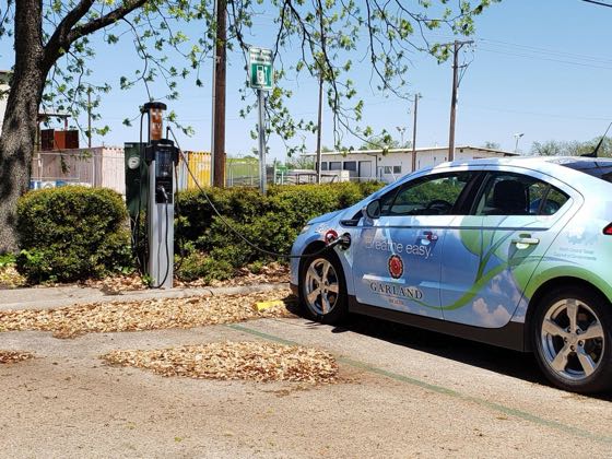 EV charger at Garland Warehouse & Services Center
