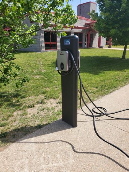 EV charger at Lansing Fire Station