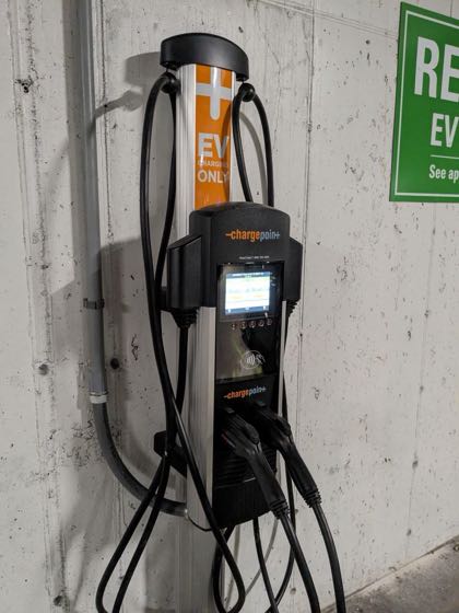 EV charger at Marquette University - 16th Street Parking Structure