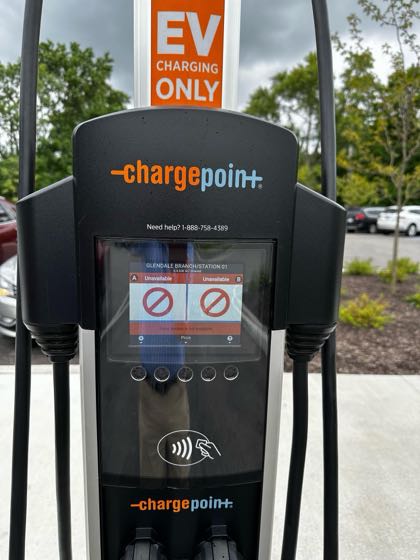 EV charger at Indianapolis Public Library - Glendale Branch