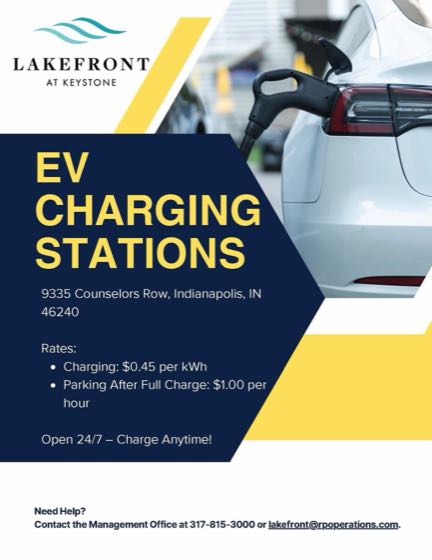 EV charger at Lakefront at Keystone