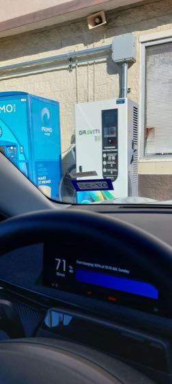 EV charger at Exxon Gas Station