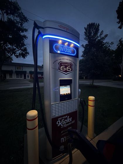 EV charger at Sprague's Super Service Station