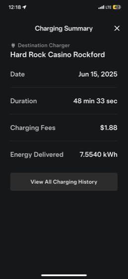 EV charger at Hard Rock Casino Rockford