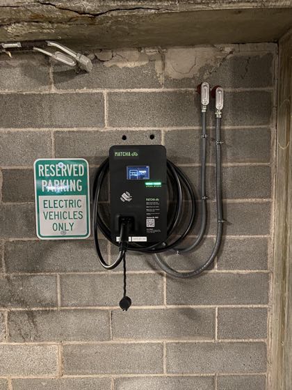 EV charger at 195 Church St Public Garage via Elm St