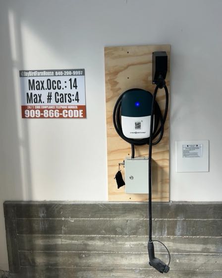 EV charger at Jay Bird Farmhouse
