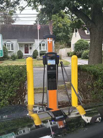 EV charger at Harborfields Public Library