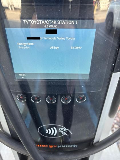 EV charger at Temecula Valley Toyota