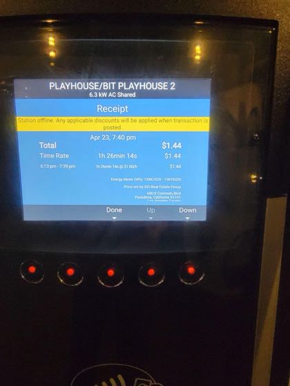 EV charger at Playhouse Plaza