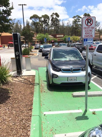 EV charger at Twin Peaks Plaza Shopping Center
