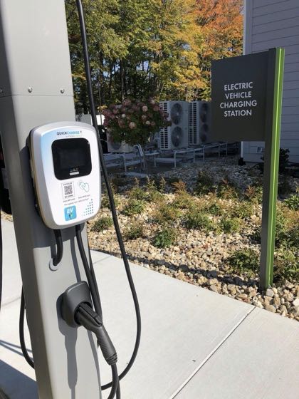 EV charger at Element Lenox Berkshires