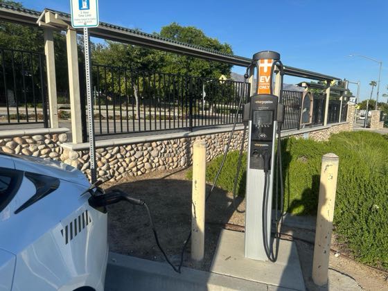 EV charger at Memorial Park Park & Ride Lot
