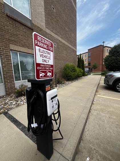 EV charger at SpringHill Suites Benton Harbor St. Joseph
